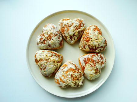 Fresh cooked cookies for breakfastの写真素材