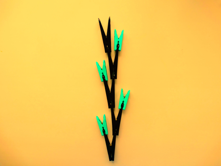 The idea for the clothespins creative mindの写真素材