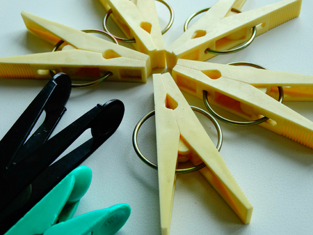 clothespins for clothes housework drying clamp attachの写真素材