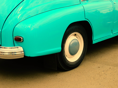 Old retro car on exhibition 40s 50s 60s vintage style time generation rarityの写真素材
