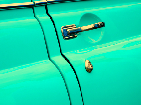 Old retro car on exhibition 40s 50s 60s vintage style time generation rarityの写真素材