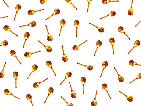 Spoons on a white background kitchen background wallpaper patternの写真素材