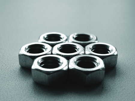 Female screw for repairs fasteners nuts thread minimalism abstract wallpaper background