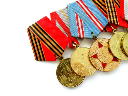 Medals for winning the war veterans heroes reward 9 May celebration memoryの写真素材