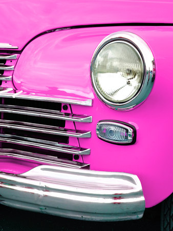 Old retro car on exhibition 40s 50s 60s vintage style time generation rarity fashionの写真素材