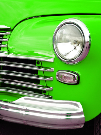 Old retro car on exhibition 40s 50s 60s vintage style time generation rarity fashionの写真素材