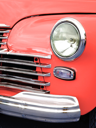 Old retro car on exhibition 40s 50s 60s vintage style time generation rarity fashionの写真素材