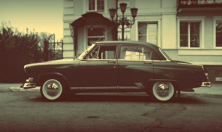 Old rare car wallpaper background topical car vintage retro style fashion 60s 70s 80s trend chrome charm time classicの写真素材