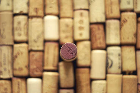 Wine corks made of wood from expensive wines chateau bordeaux, winemaking taste aroma smellの写真素材