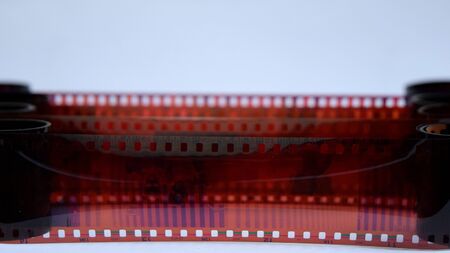 Four color photographic films deployed one after anotherの写真素材