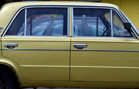 fragment of the car door sedan 70sの写真素材