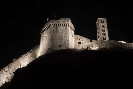 The castle of Mesocco, Switzerland, Europeのeditorial素材
