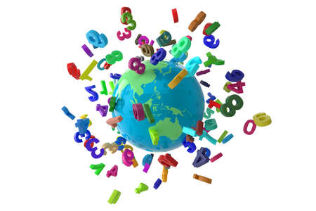 Numbers Globe colorfullの写真素材