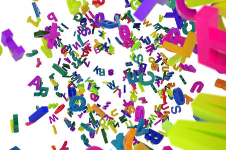 falling letters alphabetの写真素材