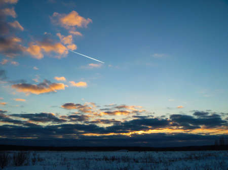 Winter sundown sunの写真素材