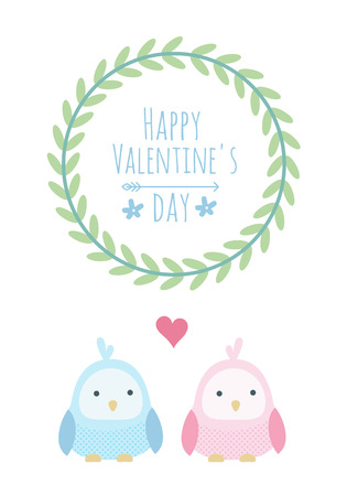 Happy valentines day, birdsのイラスト素材
