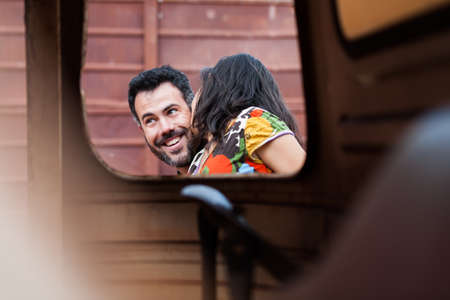  attractive girl with her boyfriend getting fun の写真素材