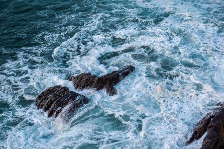 Just another normal day at the Atlantic Ocean`s coasts, with powerful tidal waves.