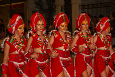 MANISES (Valencia), SPAIN - JULY 5: Unidentified participants at Fiesta Moros y Cristianos, costume...