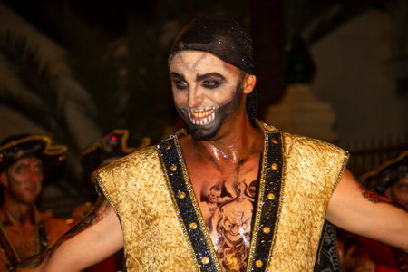 MANISES (Valencia), SPAIN - JULY 5: Unidentified participants at Fiesta Moros y Cristianos, costume...