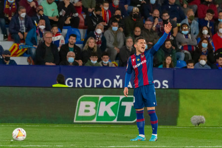 Valencia, (SPAIN) - April 10, 2022 - Levante UD player Bardhi during the match against FC Barcelona