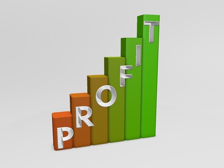 A graph with the word PROFIT encrypted on it.の写真素材