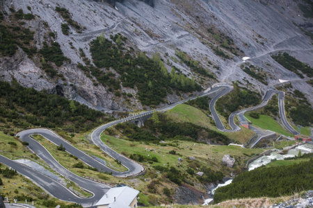 Charming landscape of Stelvio pass in Italyの写真素材