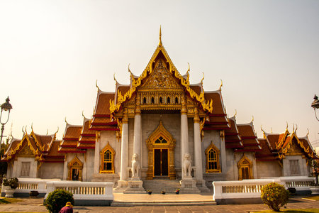 Marble Temple in Bangkok, Thailandの写真素材