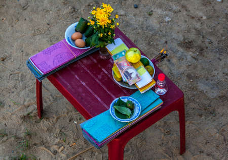 Vietnamese religion altar near Hueの写真素材