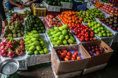 Tipical fruits market of Hueの写真素材
