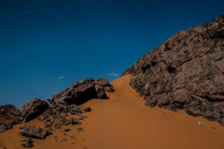 Charming colored Sahara desert in Moroccoの写真素材
