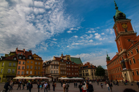 Charming main square of Warsaw, Polandのeditorial素材