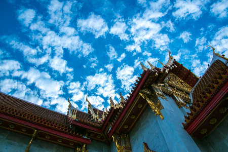 Marble Temple in Bangkok, Thailandの写真素材
