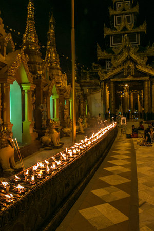 Yangon, charming Shwedagon pagoda in Myanmarのeditorial素材