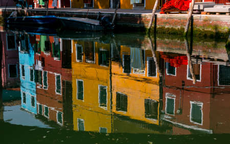 The Island of Burano near Venice, in Italyの写真素材