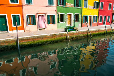 The Island of Burano near Venice, in Italyの写真素材