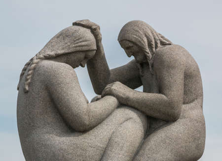 Statues in Vigeland park designed by Gustav Vigeland, Oslo, Norwayのeditorial素材