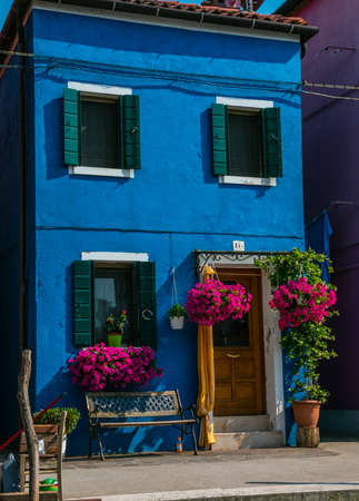 The Island of Burano near Venice, in Italyのeditorial素材