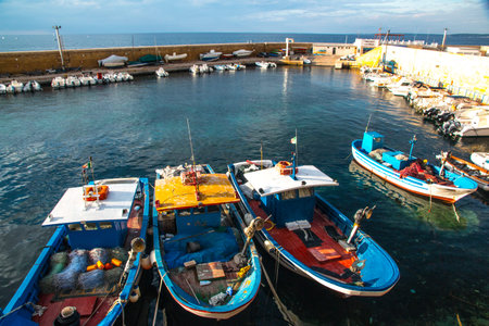 Port of Gallipoli, Salento, Italyの写真素材
