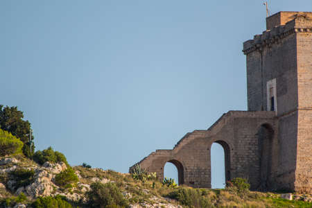 Watchtower in Porto Selvaggio park, Salento, Italy.の写真素材
