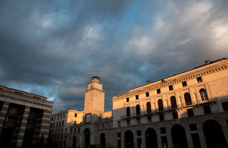 The panorama of Piazza della Vittoria square.のeditorial素材