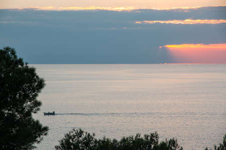 Sunset on ionian coast, Italyの写真素材