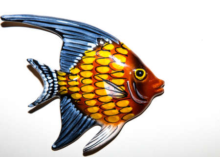 Toy fish on white backgroundの写真素材