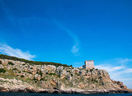 Watchtower near Santa Caterina (Torre dell'Alto), Salento, south Italyの写真素材