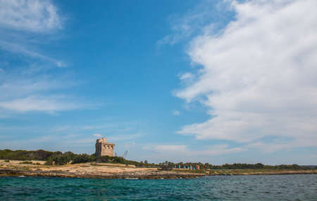Watchtower near ionian sea (Torre Sabea), Salento, south Italyのeditorial素材