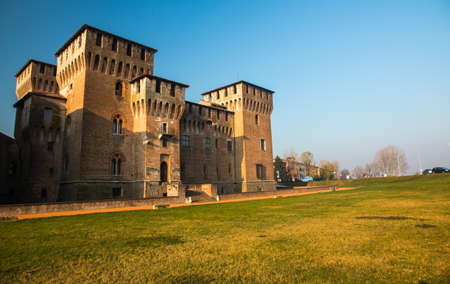 Medieval fortress, Gonzaga Saint George (Giorgio) castle in Italy, Mantua (Mantova)のeditorial素材