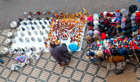 street vendor, Djemaa El Fna square, Marrakech, Moroccoのeditorial素材