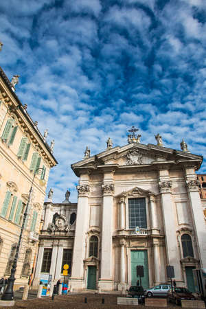 View of Piazza Sordello in Mantua (Mantova), north Italyのeditorial素材