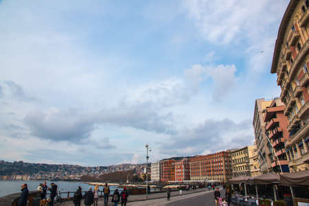 panoramic view of Naples, a city near Tyrrhenian seaのeditorial素材