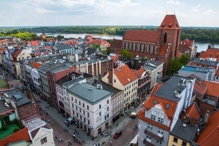 Torun old town, traditional architecture in famous polish cityのeditorial素材